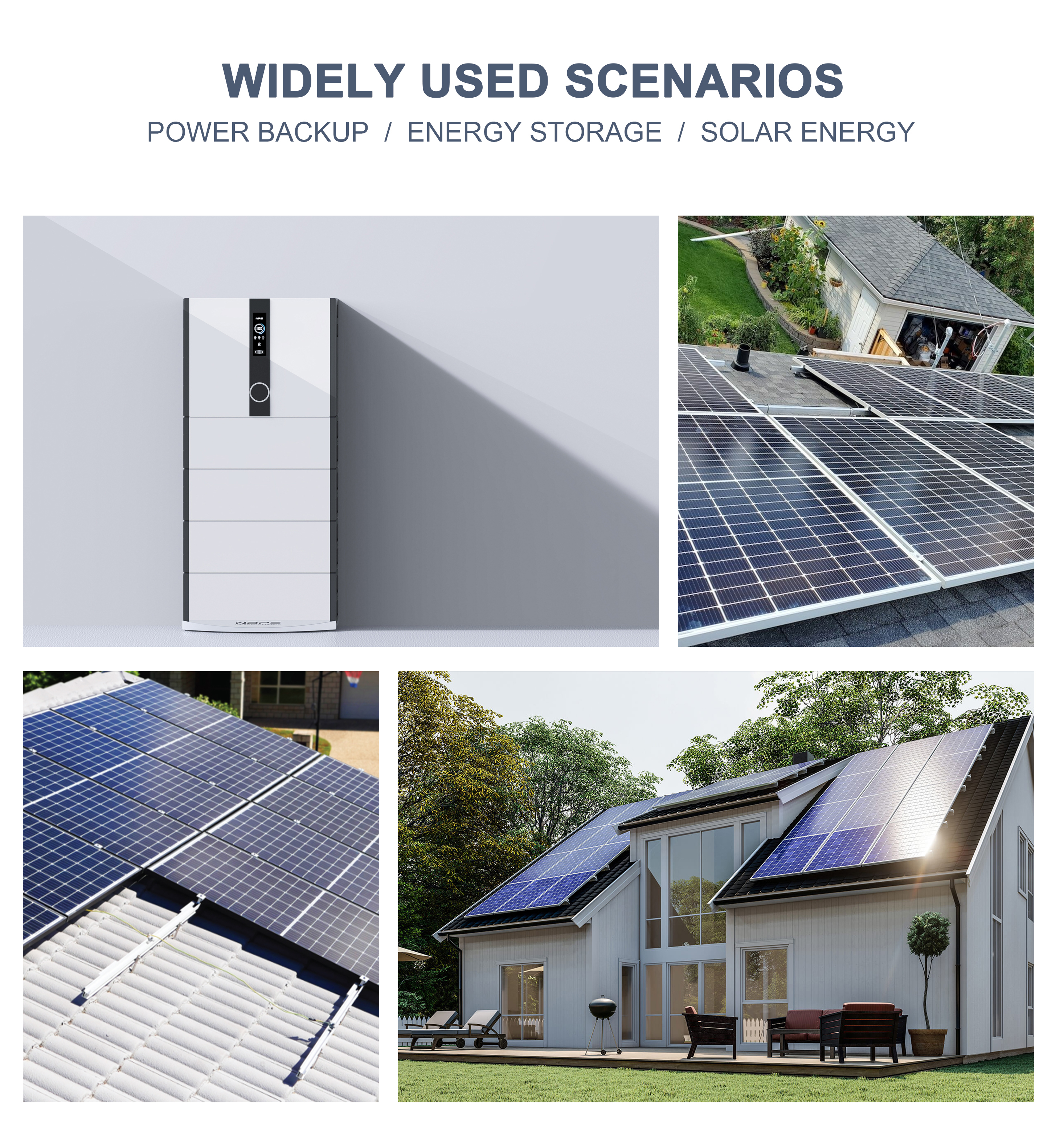 Newsmy Hybrid Inverter Home System with Solar Hybrid Inverter Hybrid Stackable Energy Storage System