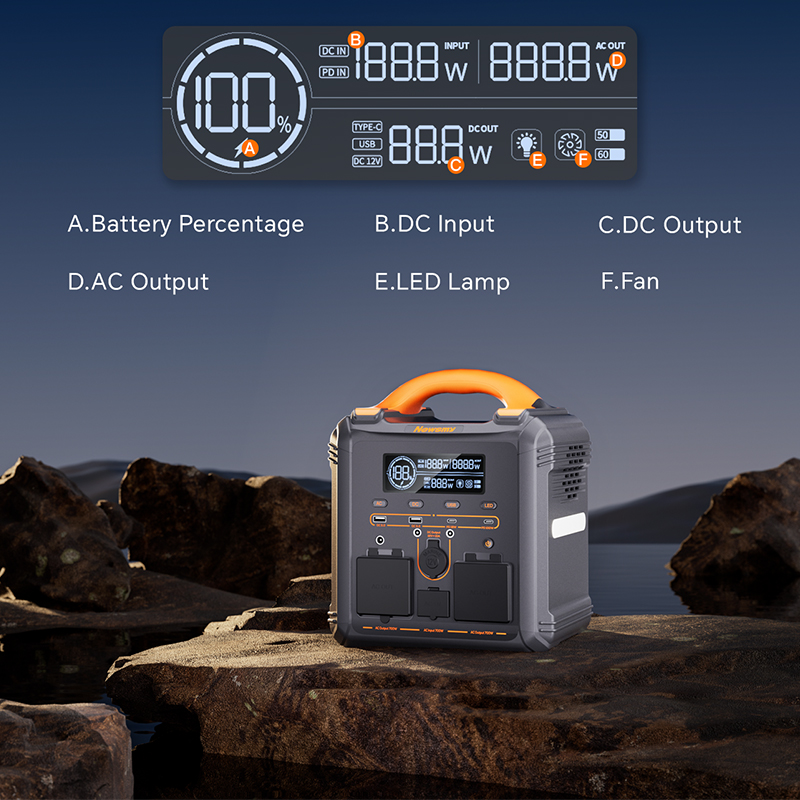 LMPF 26.25V 21Ah AC DC Output Fast Charging 700W Portable Power Station for Outdoor