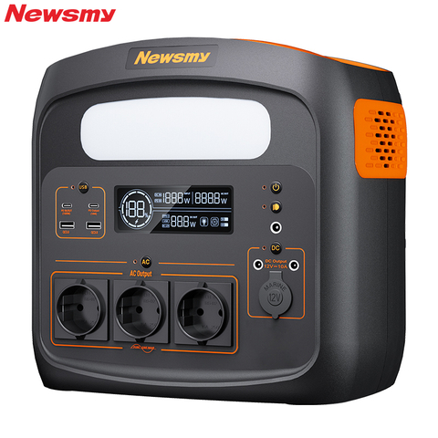 1200W Portable Power Station with 1.5h Fast Charging Inverter Pure Sine Wave 921Wh Emergency Battery Packs AC 110V/220V Portable Station for Emergency