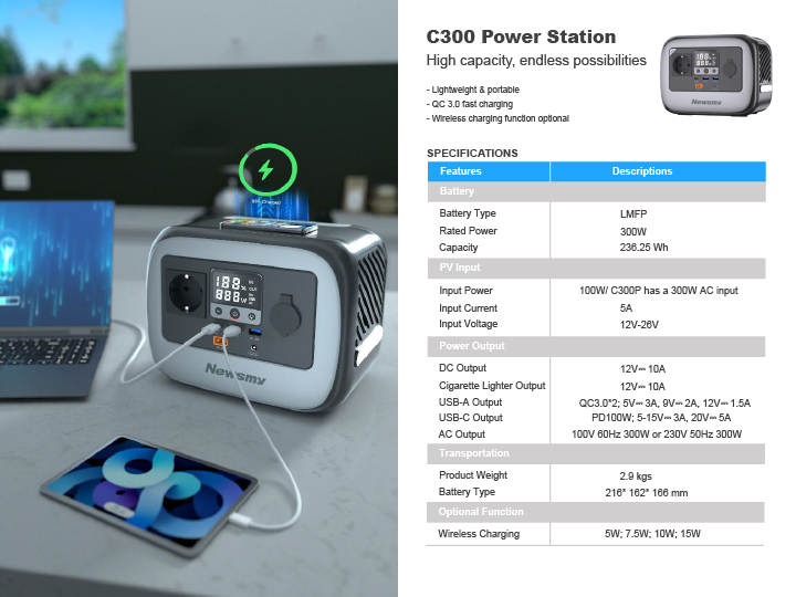 C300 portable power station