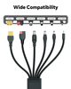 Car Charging Cable Compatible with Jackery Anker EcoFlow 16AWG Car Cigarette Lighter Charger To 6 in 1 Cable Cigarette Lighter Charging for Portable Power Station