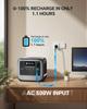 C700 Portable Power Station – 472.5Wh, 700W AC Output, Solar Charging, for Camping & Emergencies
