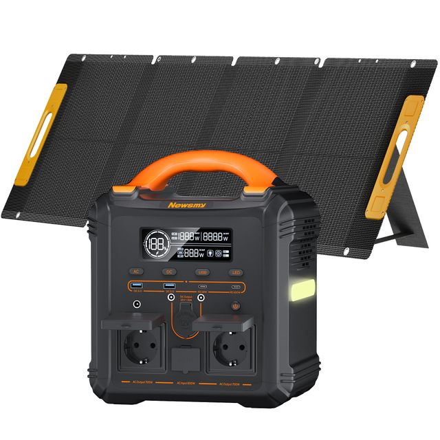 551.25 Wh Portable Power Station with 100 W Solar Panel, Solar Generator LiMnFePO4 Battery for Camping Backup at Home