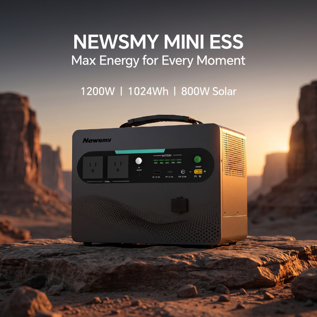 H1200 Home Basic Power Station – Reliable Affordable Solar Generator 1200W/960Wh Solar & AC Backup for Off-Grid Families
